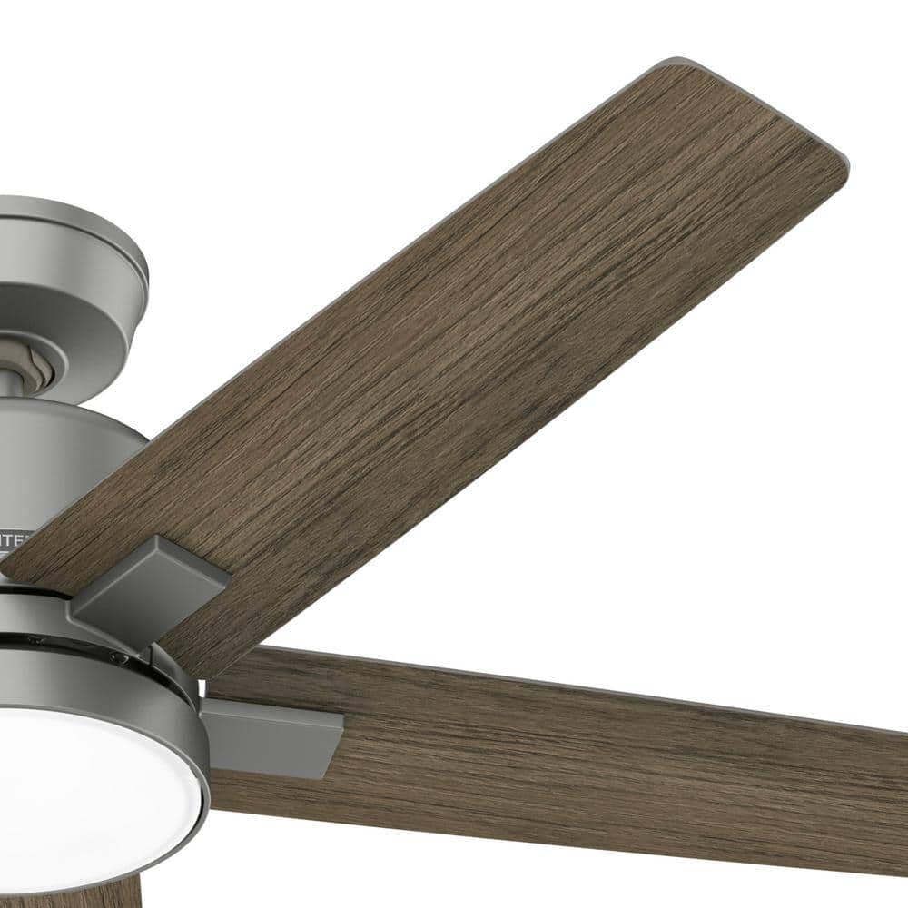 Hunter Acela 52 in Hunter Express Integrated LED Indoor Matte Silver Ceiling Fan with Remote and Light Kit Included