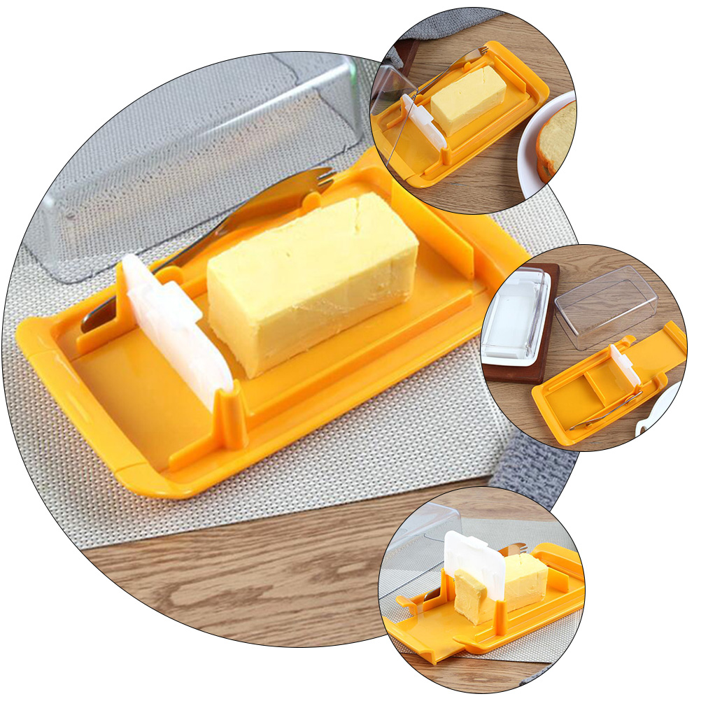 1 Set Food Container Butter Crisper Butter Cutter Home Tableware Storage Box