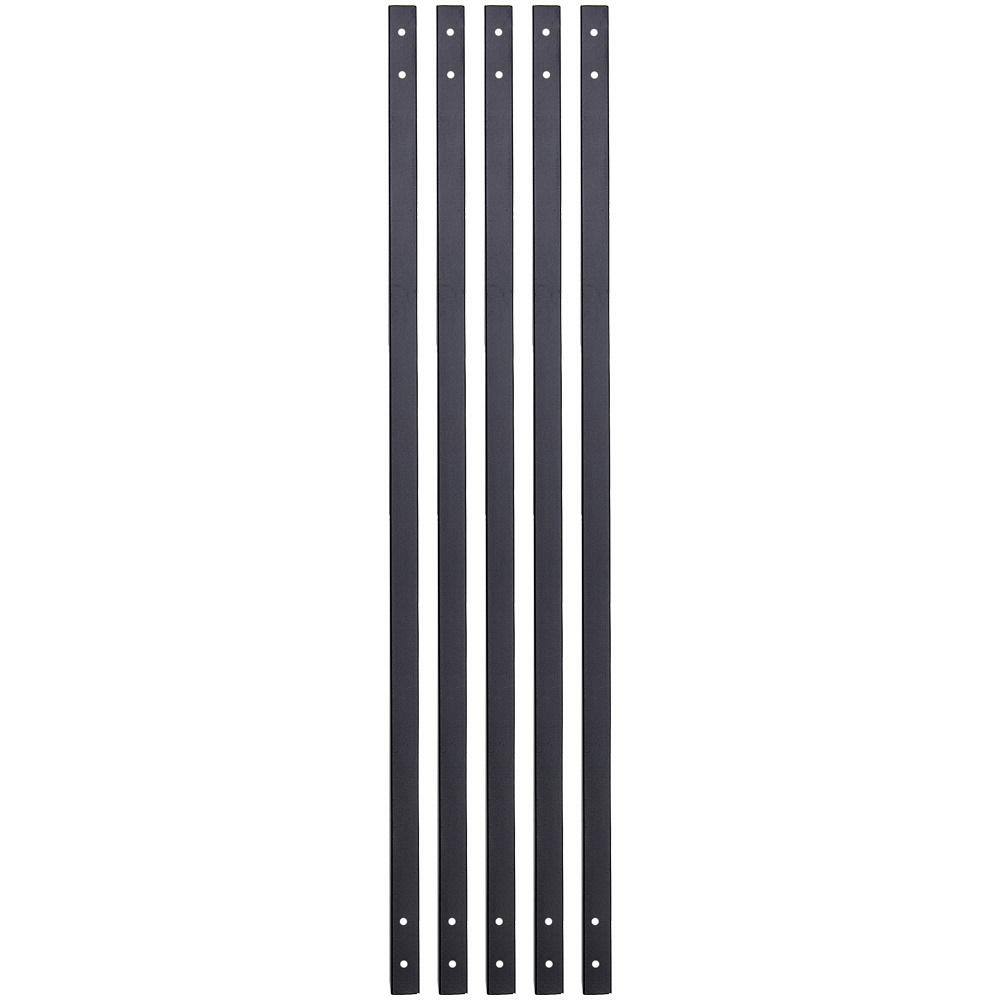 Precision 32-14 in. x 34 in. Black Pearl Matte Galvanized Steel Contemporary Baluster (5-Pack) BAL-32.25-C-BP-5PK