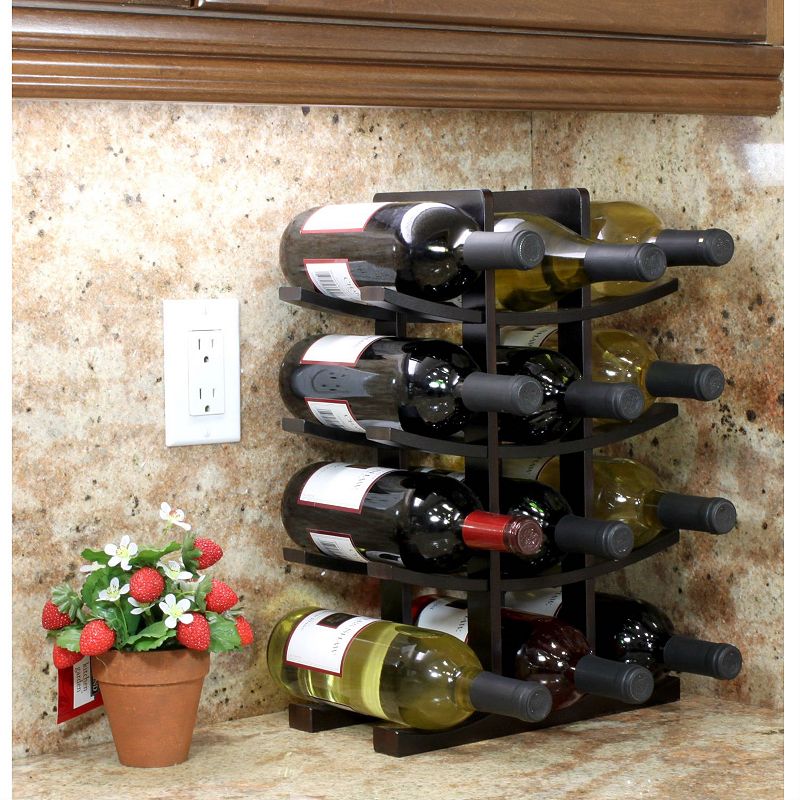 12-bottle Wine Rack Modern In Asian Style For Kitchen