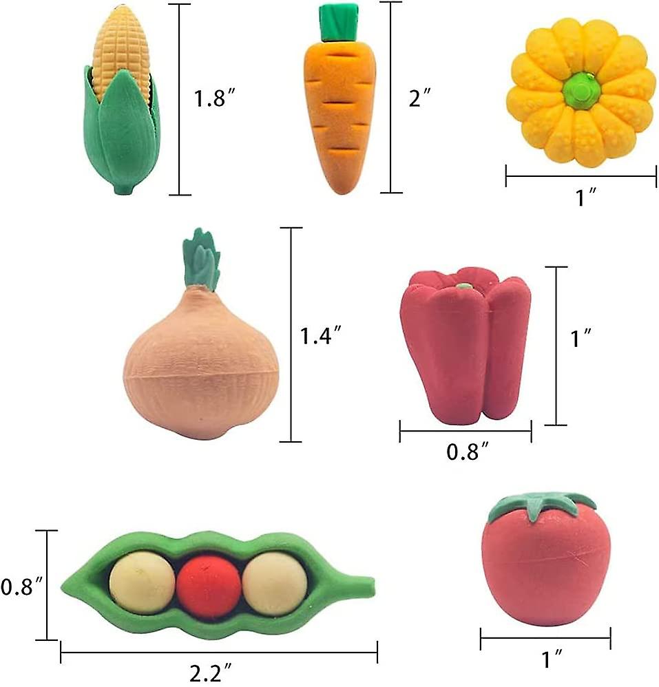 10pcs Puzzle Erasers Correction Classroom Prizes Vegetables Miniature Removable Novelty Erasers Colorful Mini Fruits