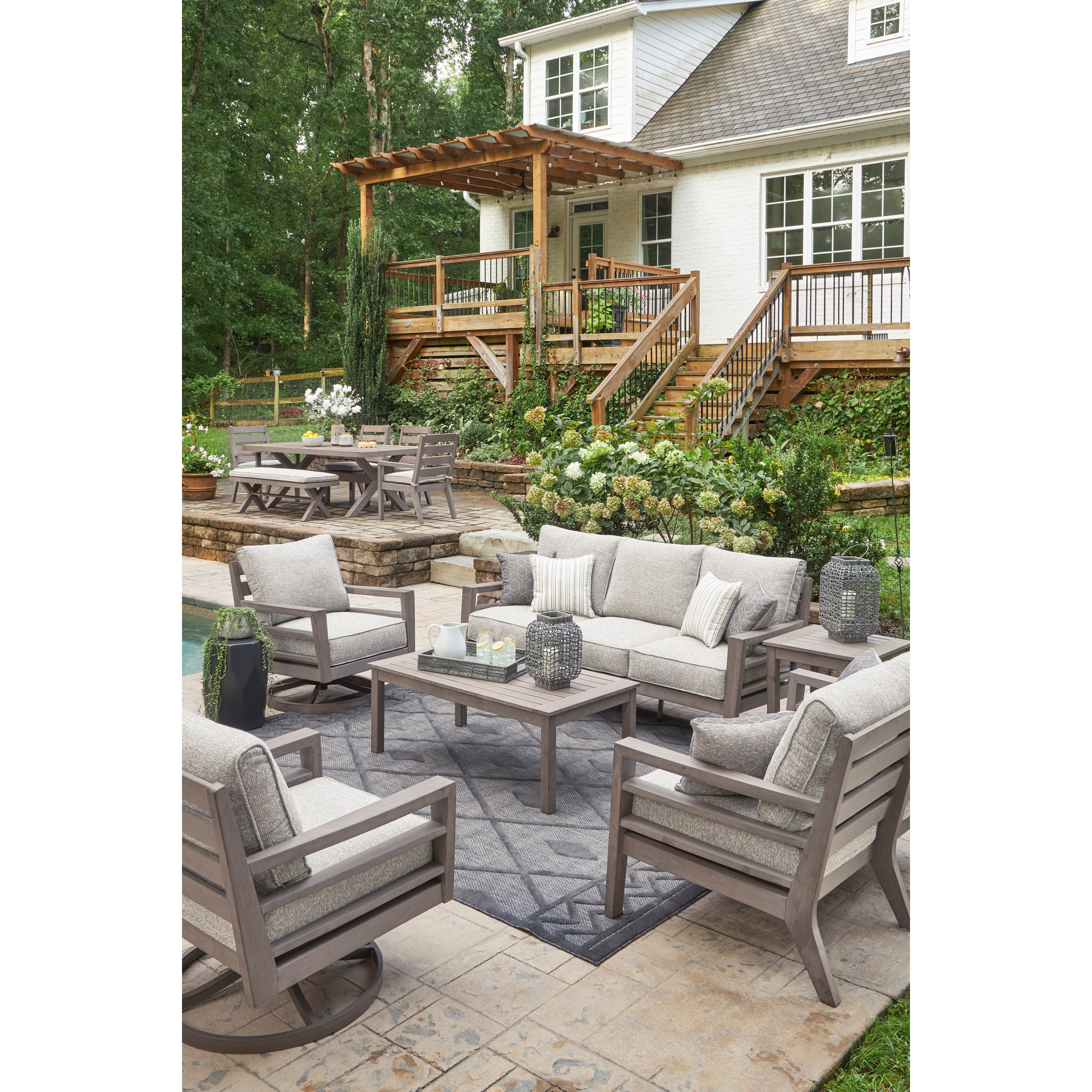 Poly Teak Taupe Outdoor Deep Seating Sets