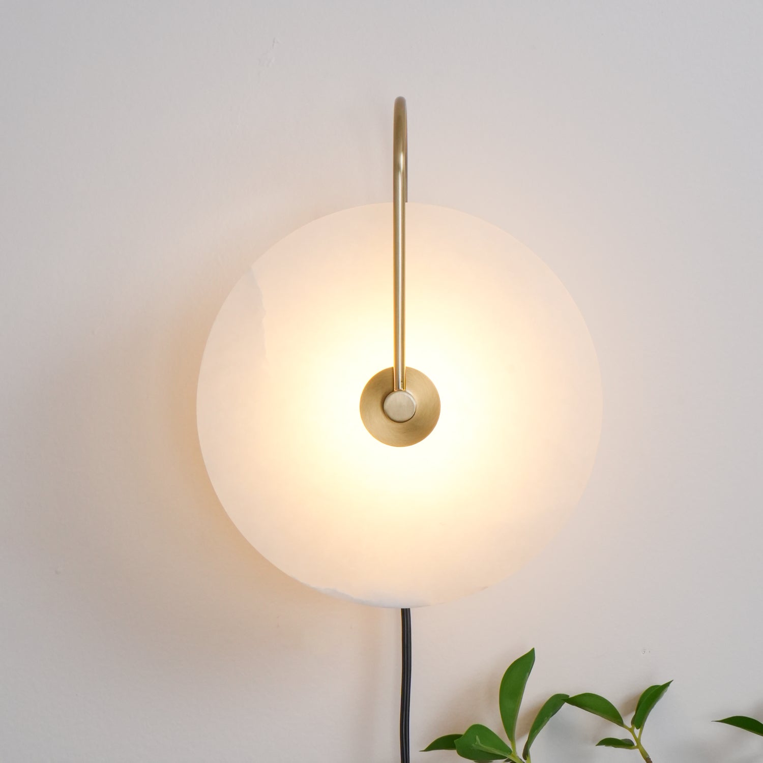 Alabaster LED Plug-In Wall Lamp