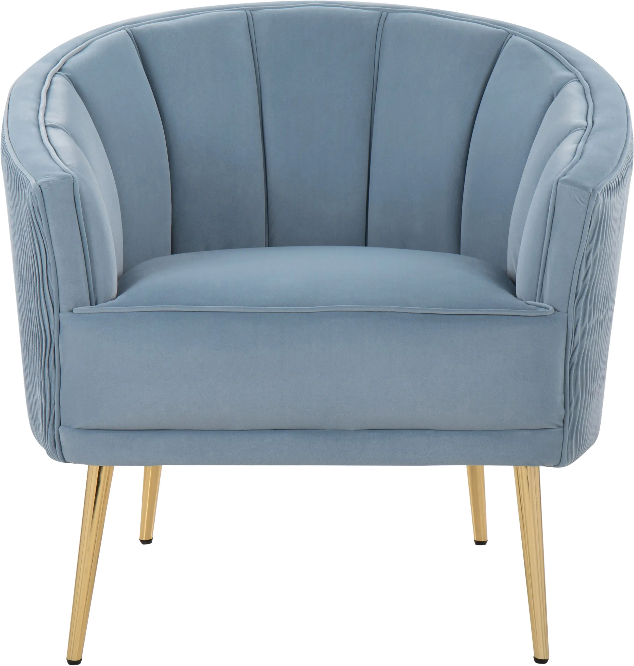 Tania Light Blue Pleated Waves Glam Accent Chair