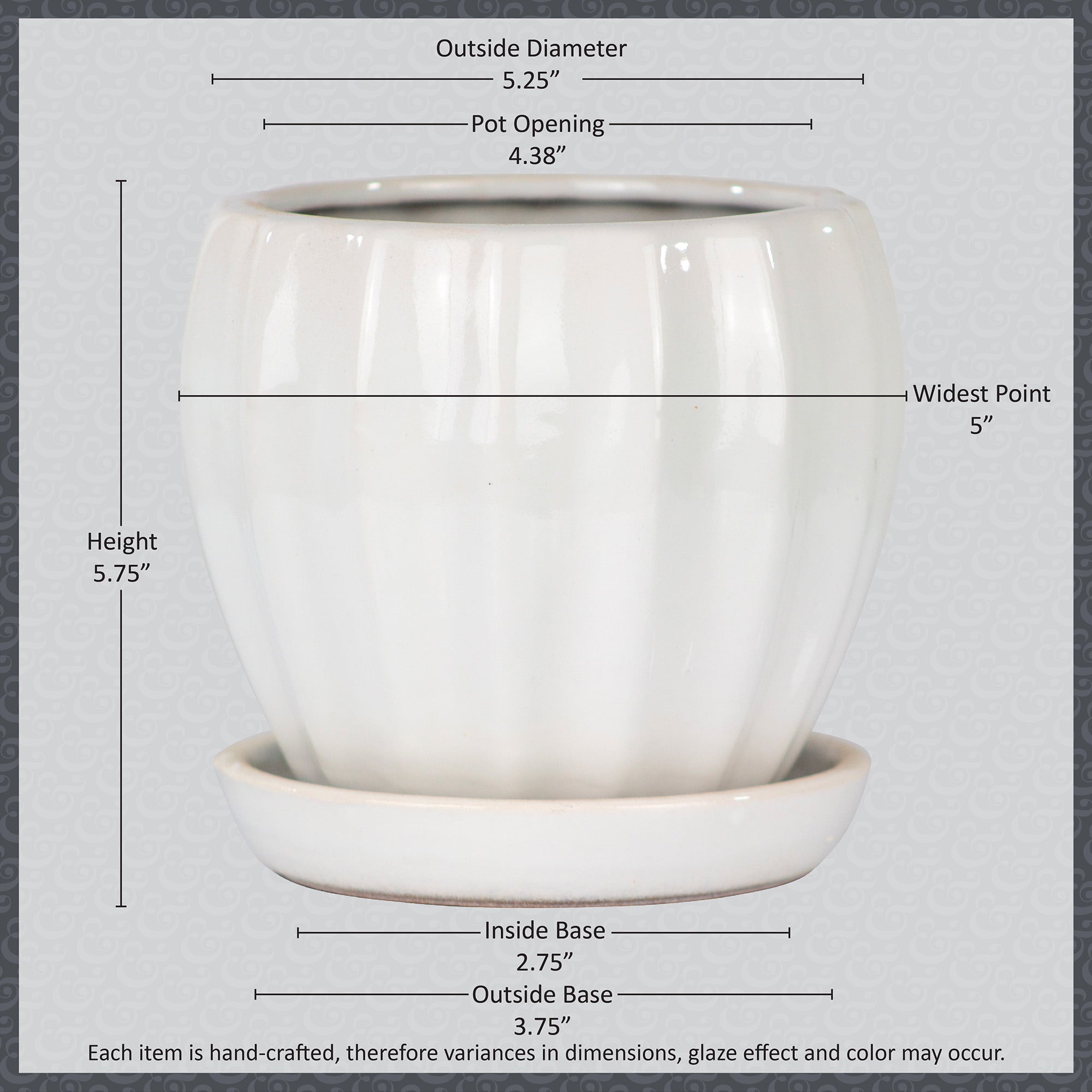 Better Homes & Gardens 6in Lani Ceramic Planter, White