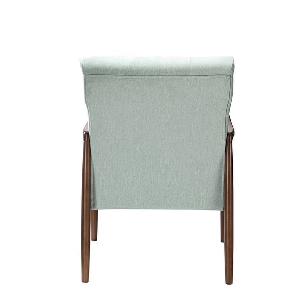 Leo Mid Century Modern Upholstered Accent Armchair with Button-tufted Back Set of 2 by HULALA HOME