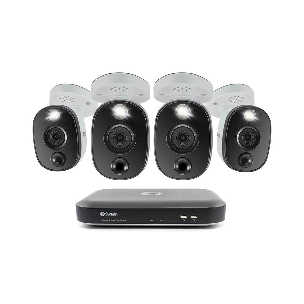 Swann DVR-5580 4-Channel 4K UHD 1TB DVR Security Camera System with Four 4K Wired Bullet Cameras SWDVK-455804WL-US