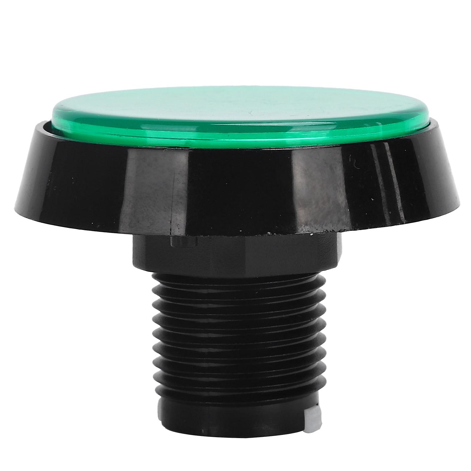 60mm Big Round Flat Button with LED Light 3‑Foot Switch for Crane Machine Game ConsoleGreen