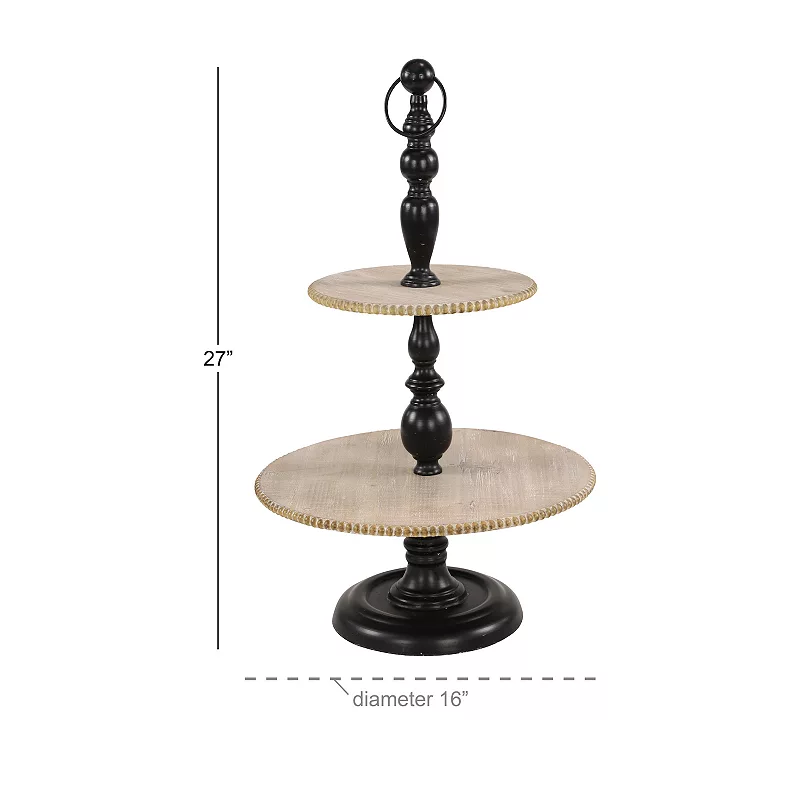 Stella and Eve Black Wood Tiered Server