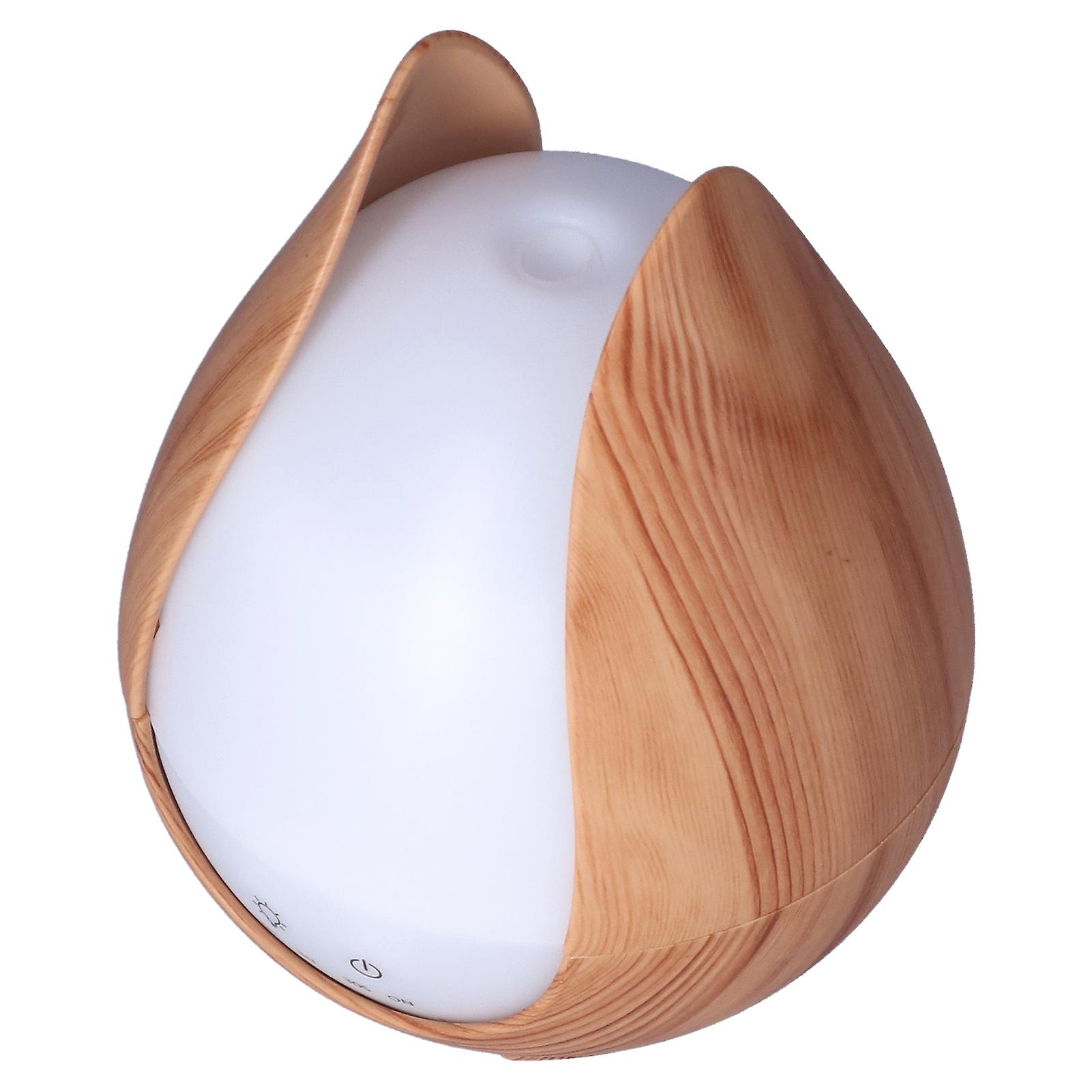 200ml Aroma Air Humidifier Colorful LED Night Light Humidifier Shallow Wooden Grain 100‑240VUK Plug