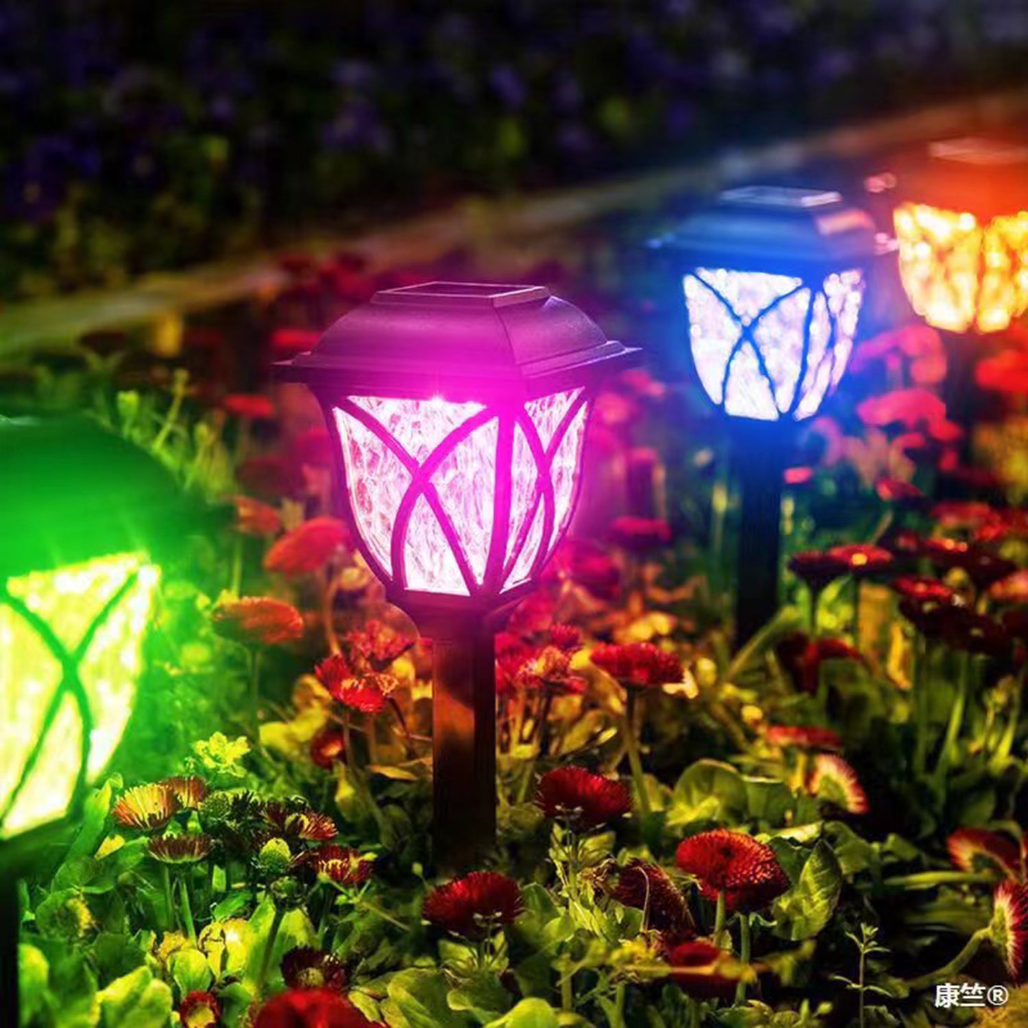 SOWAZ Solar RGB Color Changing Pathway Garden Lawn Patio Lights - Pack of 6