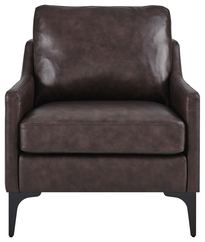 Corland Leather Armchair   Midcentury   Armchairs And Accent Chairs   by Modway  Houzz