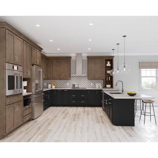 American Woodmark San Mateo 12-78 in. W x 13 in. D x 34 in. H Cabinet Door Sample in Painted Black 98163