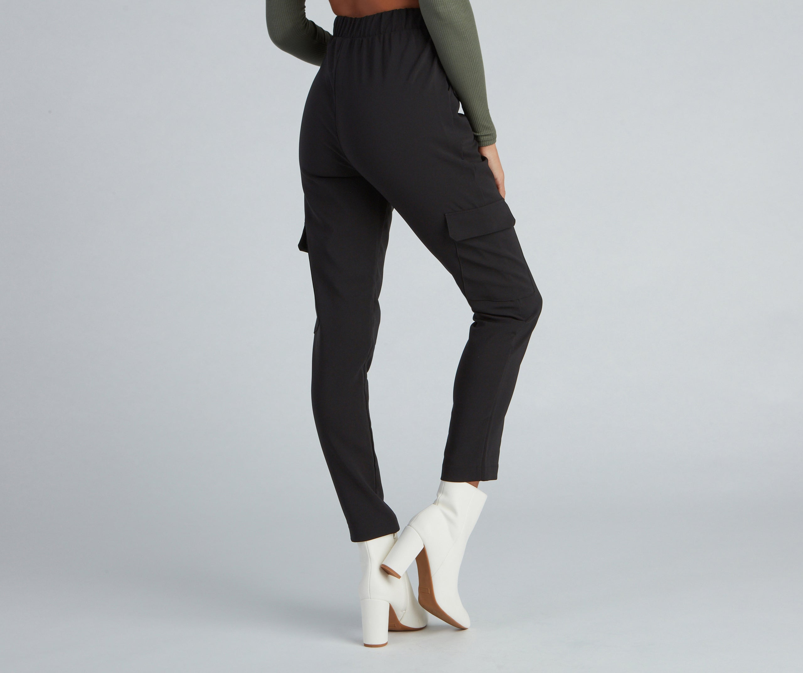 Chic Tie-Waist Twill Pants