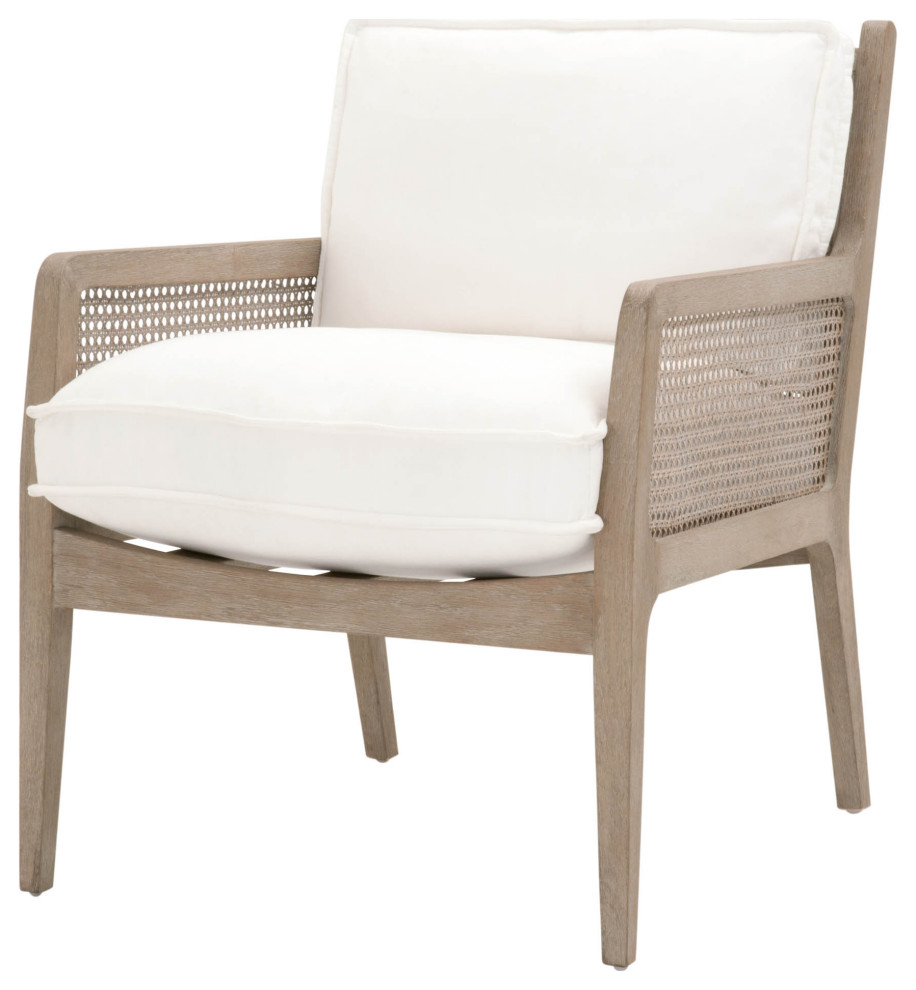 Leone Club Chair LiveSmart Peyton Pearl  Natural Gray Oak  Cane   Beach Style   Armchairs And Accent Chairs   by Sideboards and Things  Houzz