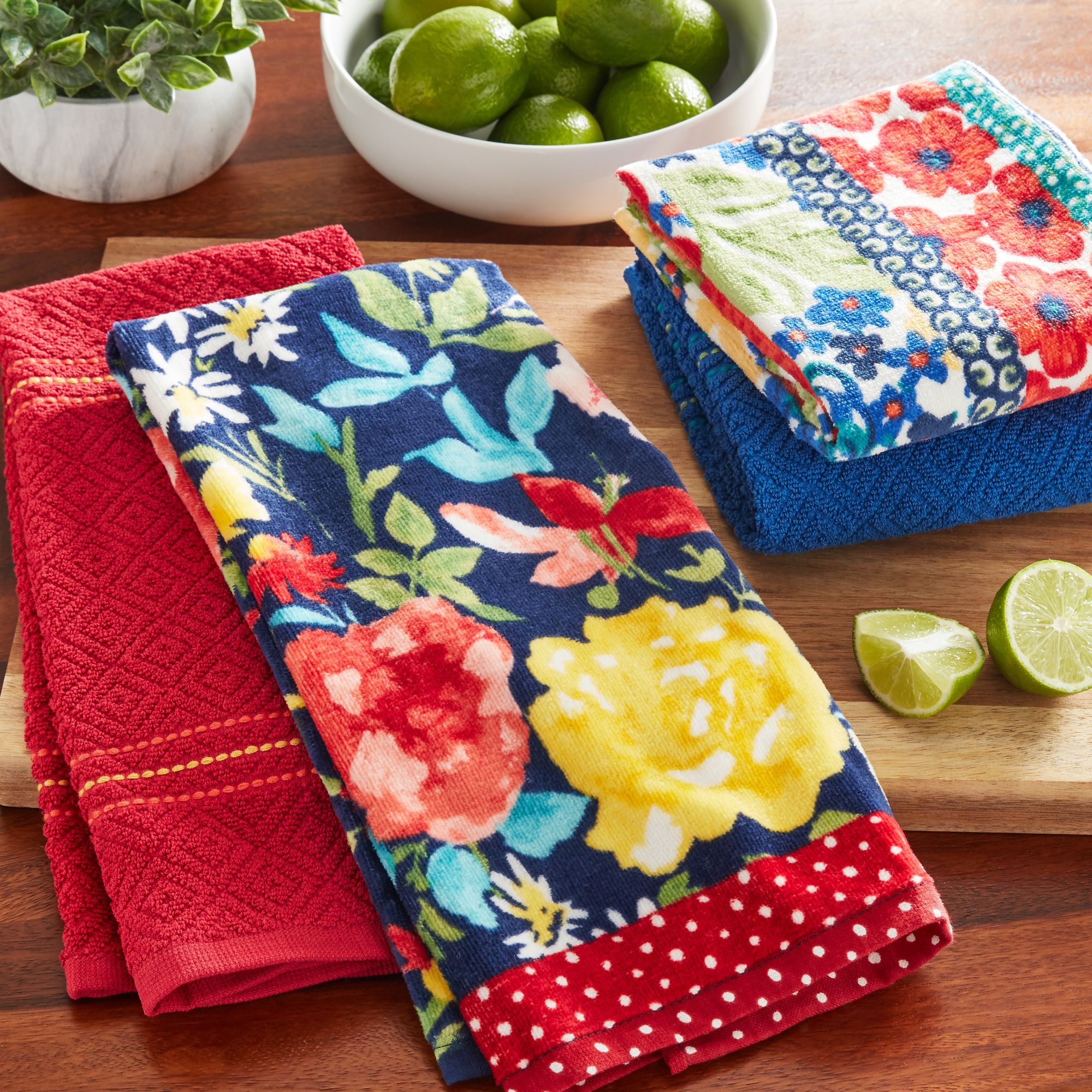 The Pioneer Woman Fiona Kitchen Towel Set， Multicolor， 16W x 28L， 4 Piece