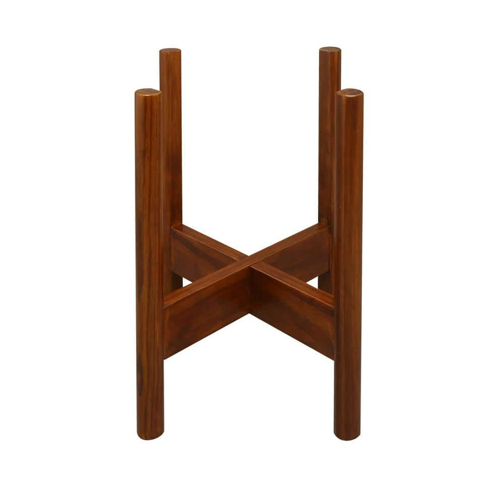 Casual Home 16 in. H Antique Mahogany Mid-Century Modern Wood Plant Display Stand 107-329