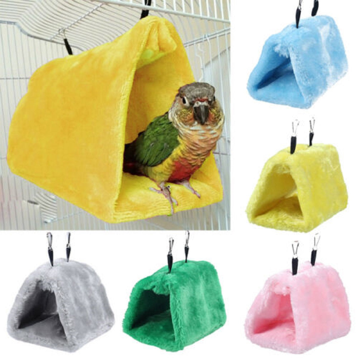 Pet Bird Parrot Parakeet Budgie Warm Hammock Cage Hut Tent Bed Hanging Cave