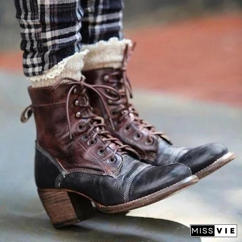 Cool Chunky Heel Strappy Zipper Ankle Boots