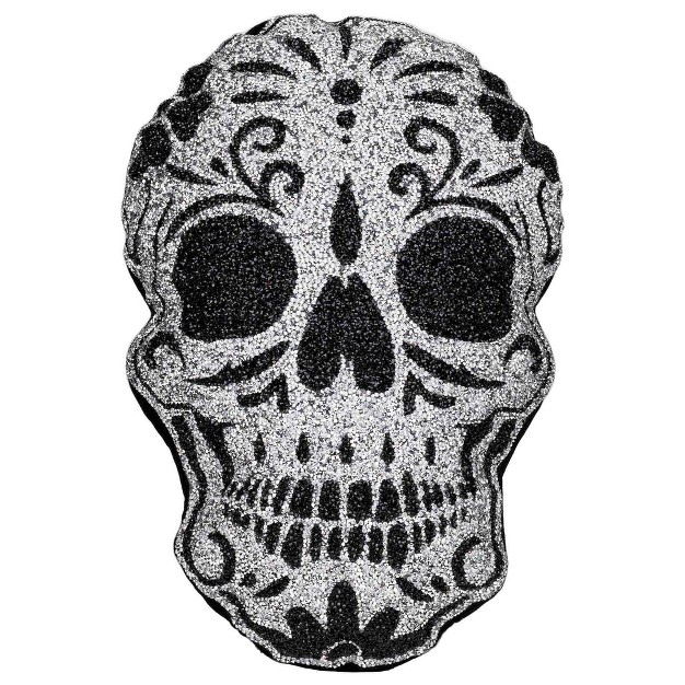 Luminous Sugar Skull Novelty Throw Pillow Sparkles Home