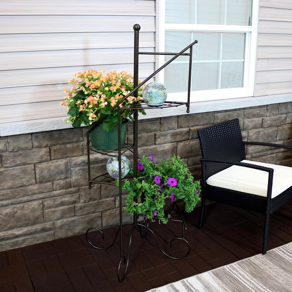 4 Tier Flower Plant Stand Metal Spiral Staircase Design   2 PK   56\