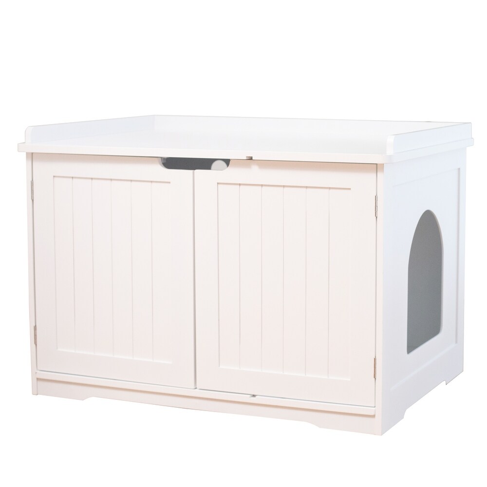 Cat Litter Box Enclosure  Hidden Litter Box Furniture Cabinet  Indoor Cat House Side Table  Large Pet Crate Nightstand