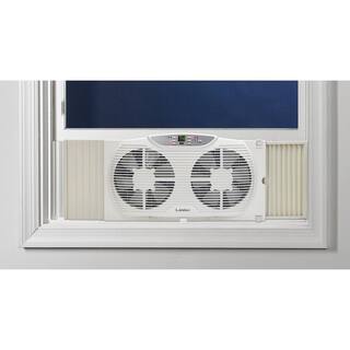 Lasko 9 in. Remote Control Electronically Reversible Twin Window Fan with Thermostat W09550