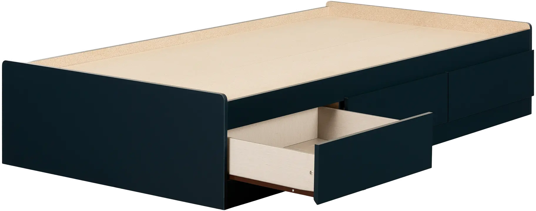 Hazen Navy Blue Twin Storage Bed