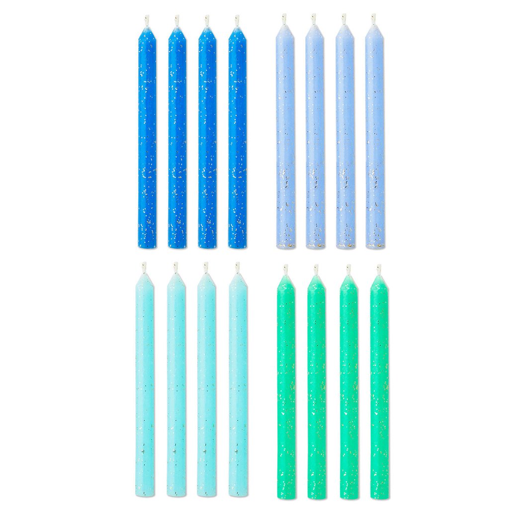 Hallmark  Cool Hues With Glitter Birthday Candles, Set of 16