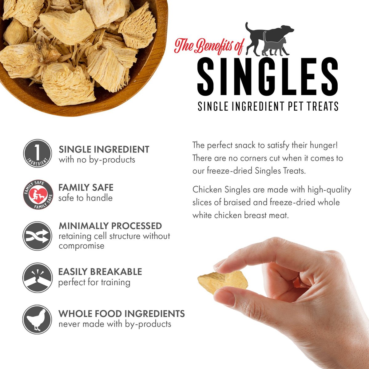 Grandma Lucy's Freeze-Dried Singles Chicken Dog and Cat Treats