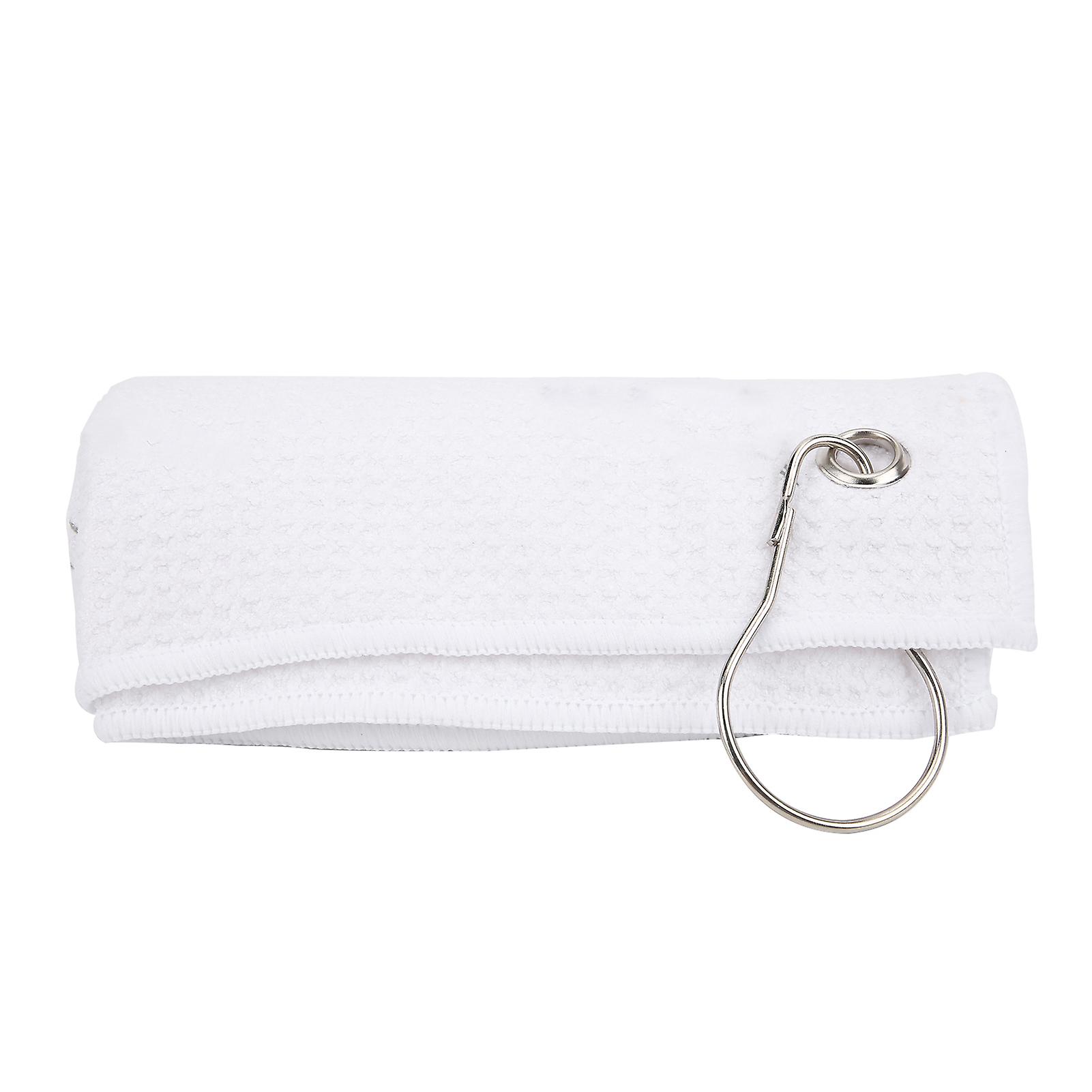 Waffle Microfiber Golf Towels Cleans Clubs Balls Hands Cleaning Towel With Carabiner Hookwhite