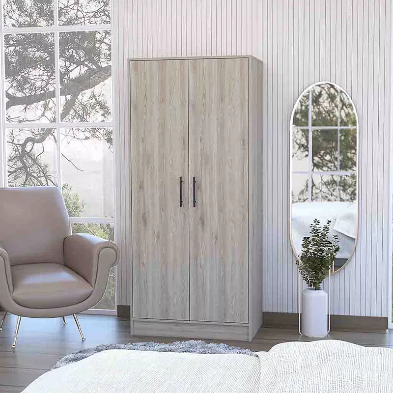 Rio Double Door Armoire， One Cabinet，  Hidden Drawer