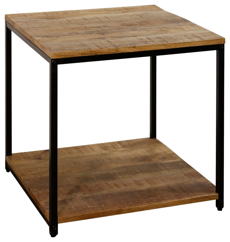 StyleCraft Logan Lower Self And Black Iron Frame Accent Side Table ISF25824DS   Industrial   Side Tables And End Tables   by StyleCraft  Houzz