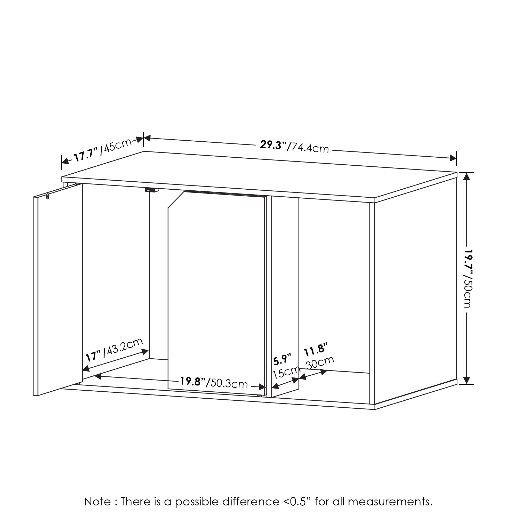 Furinno Peli Litter Box Enclosure， Columbia Walnut