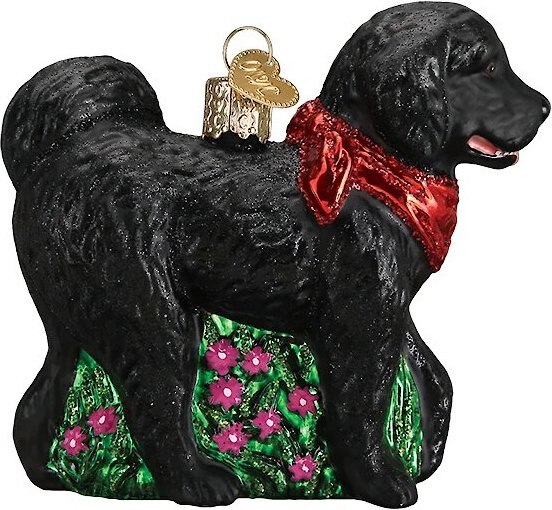 Old World Christmas Black Doodle Dog Glass Tree Ornament