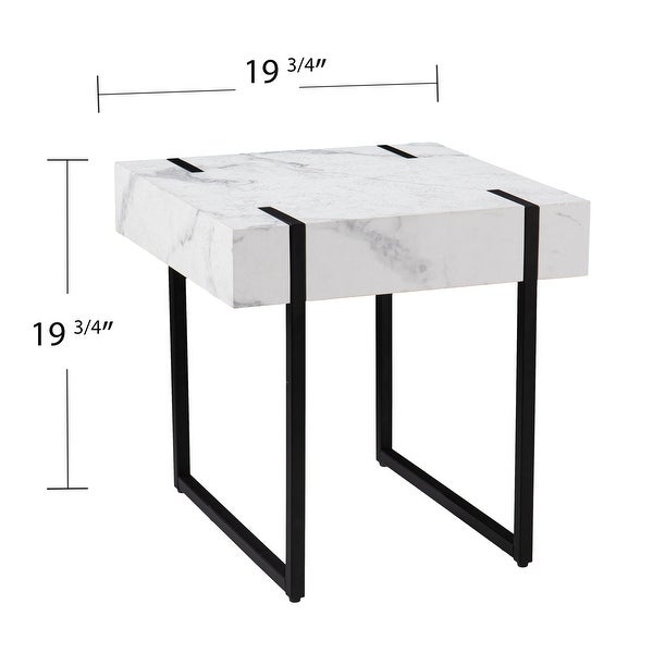 SEI Furniture Kiernan Modern Faux Marble Side Table