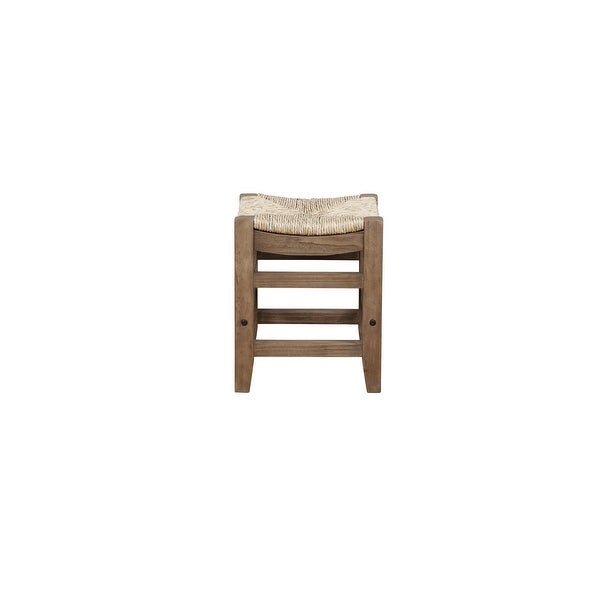 The Gray Barn Enchanted Acre 18-inch Wood Stools with Rush Seats (Set of 2)