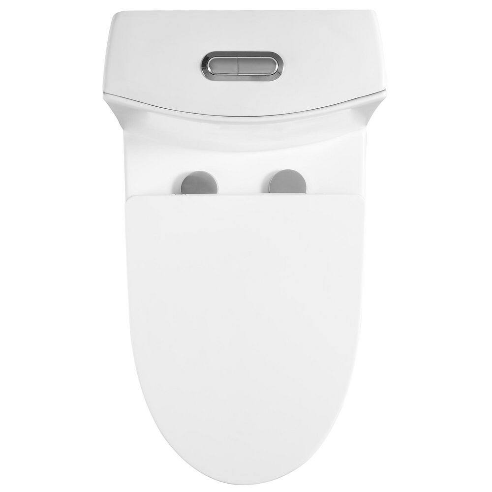 FUNKOL 16 in. Rough-In 1-piece 1.11.6 GPF Dual Flush Elongated Toilet in White Seat Included 21S09lyp01-GW