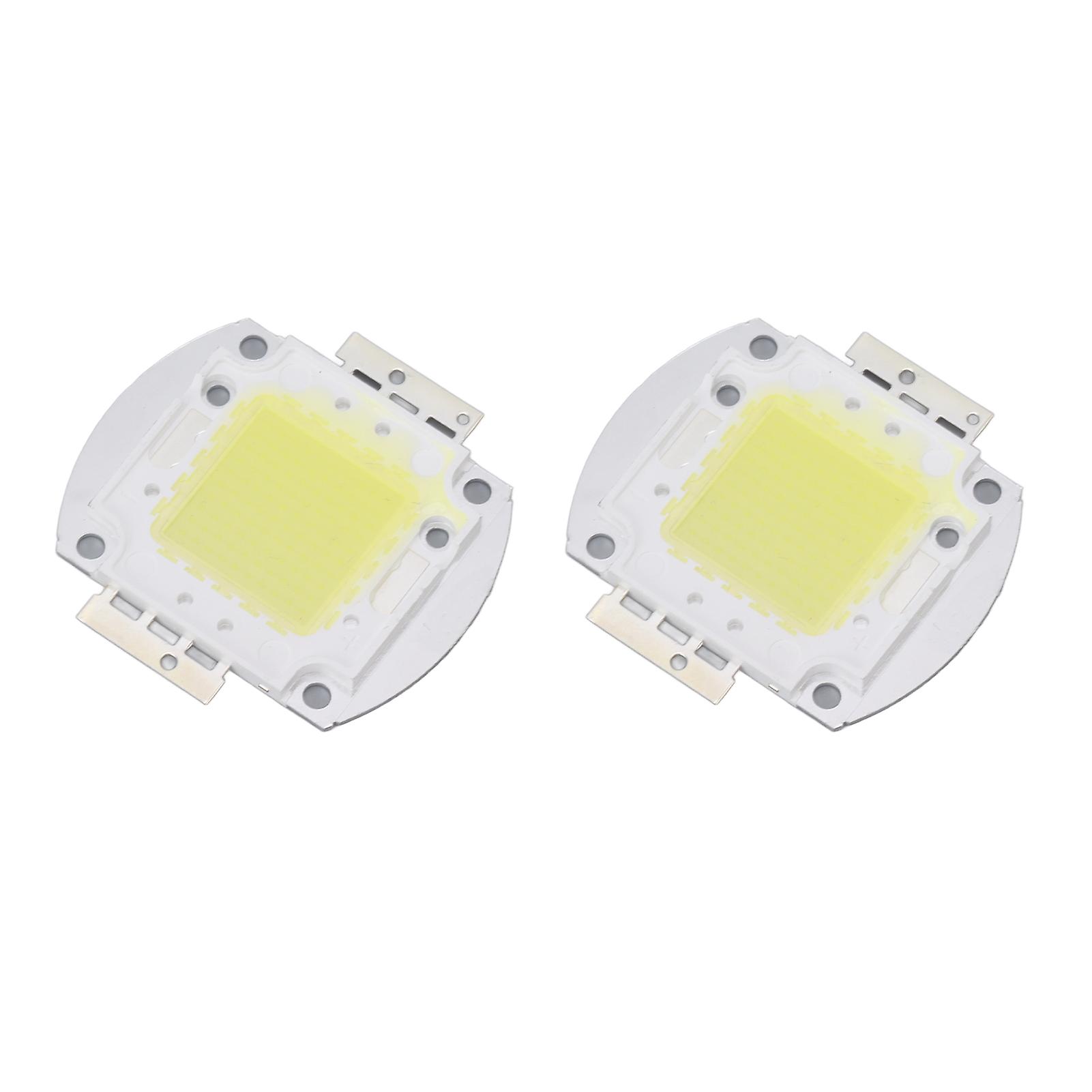 2pcs Round LED Chip 100W High Power LED Chip White Light 9600LM 6000K LED Beads for Home Studio Exhibition Foodlight Spotlight