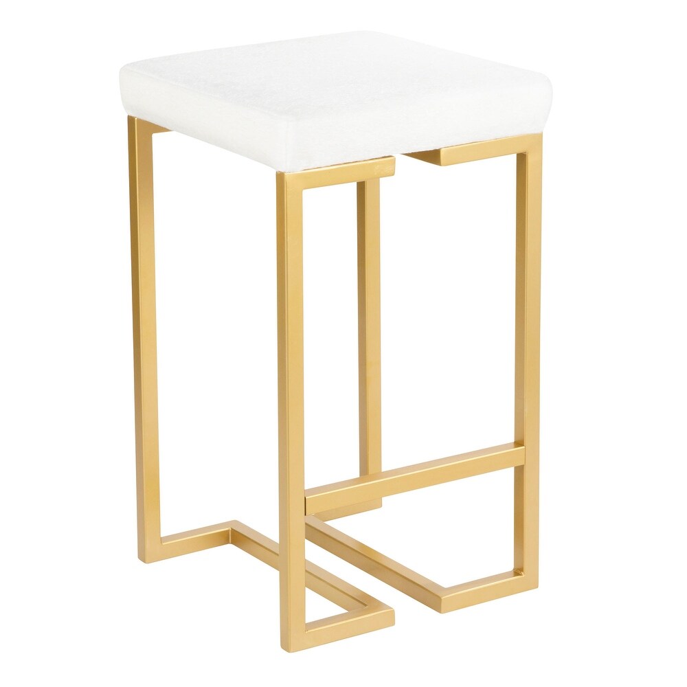 Midas Contemporary Glam Upholstered Counter Stool (Set of 2)   N/A