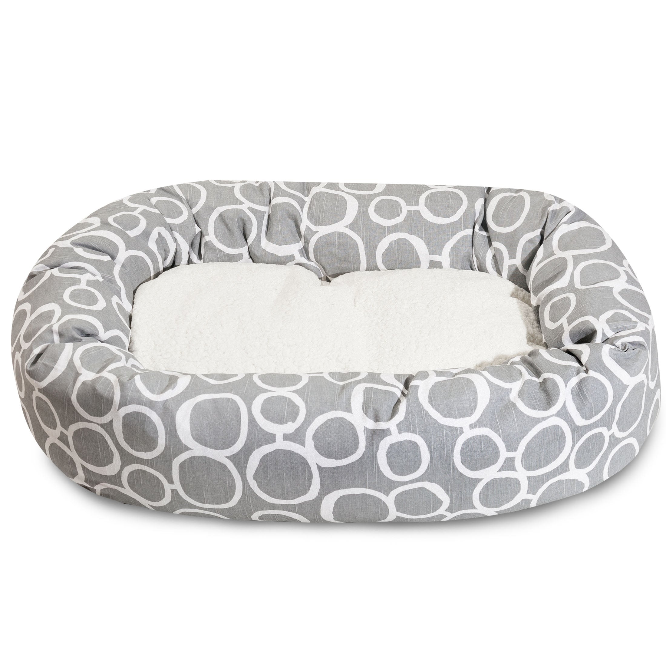 Majestic Pet | Fusion Sherpa Bagel Pet Bed For Dogs， Gray， Small