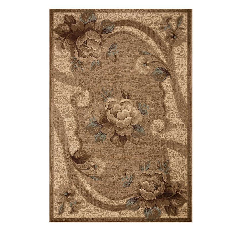 SUPERIOR Traditional Oversized Floral Border Power-Loomed Indoor Area Rug or Runner