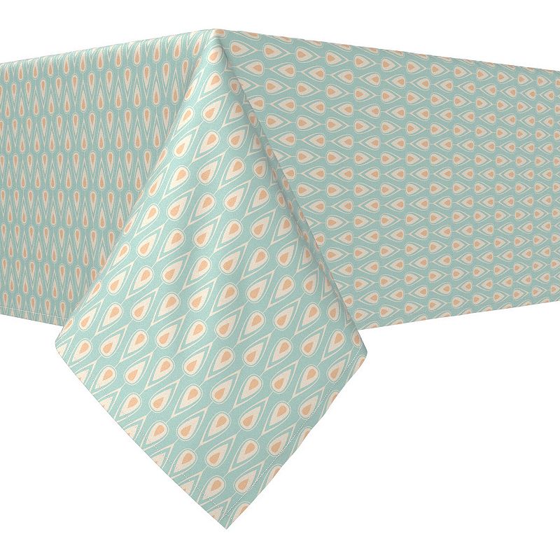 Rectangular Tablecloth， 100% Cotton， 52x104， Retro Geometric