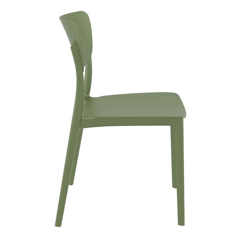 33 Olive Green Solid Stackable Patio Dining Chair