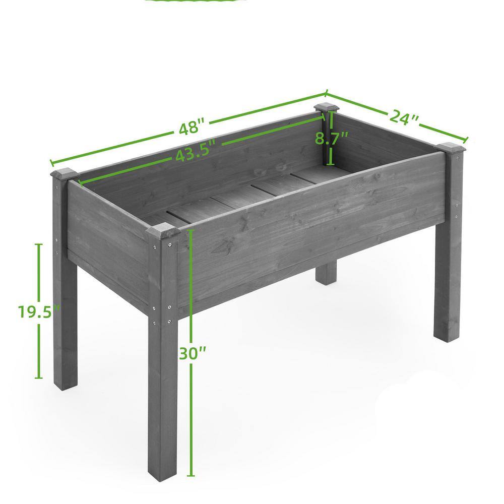 Tunearary Wooden Raised Garden Planter Bed Kit Planter Box for Vegetables Flowers Herbs with Drainage Holes T1039HZ04