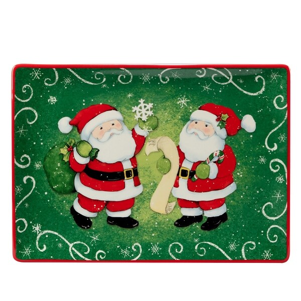 Certified International Holiday Magic Santa 14 x 10 Rectangular Serving Platter