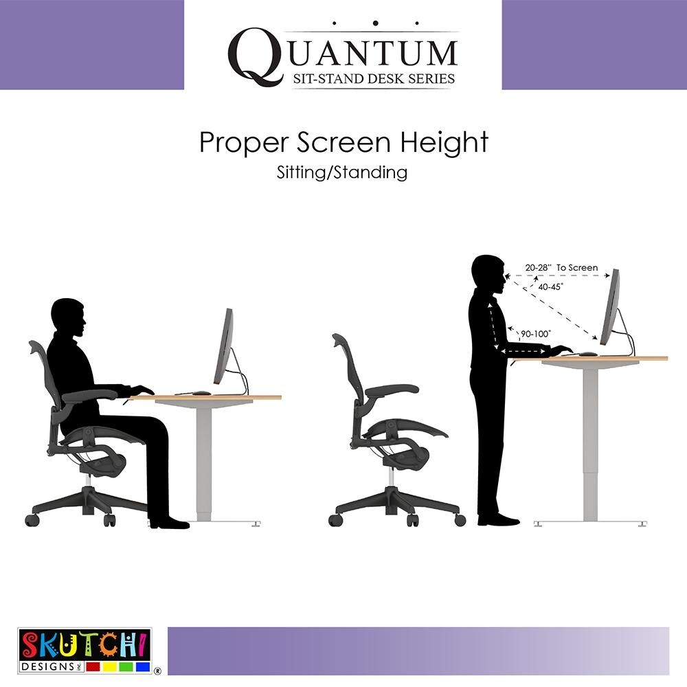 Quantum Executive Sit Stand Desk Large Electric Height Adjustable Desk