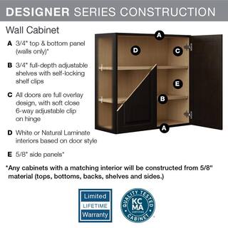 Hampton Bay Designer Series Soleste Assembled 36x12x12 in. Wall Bridge Kitchen Cabinet in Spice W3612-SHSP