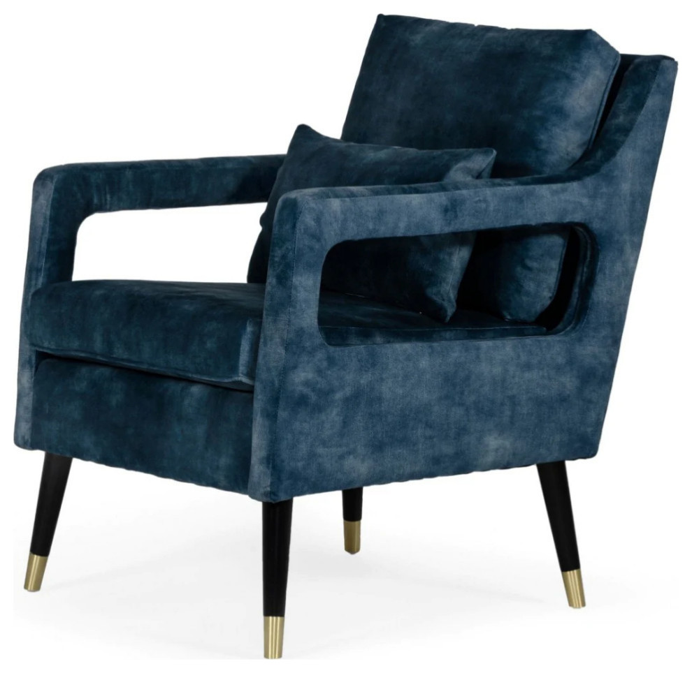 Hannah Mid  Century Blue Accent Chair   Midcentury   Armchairs And Accent Chairs   by V.S.D Furniture  Houzz