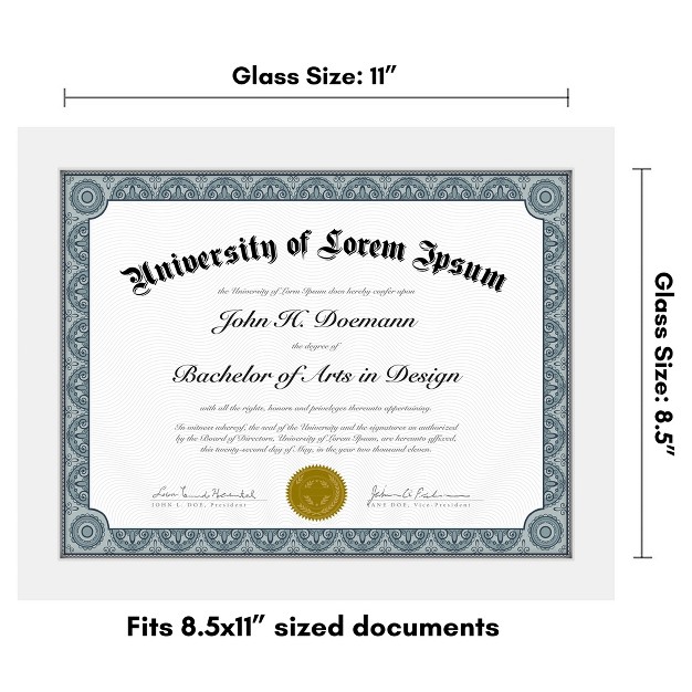 Americanflat Diploma Frame 8 5x11 Inches With Table Stand Wood And Glass